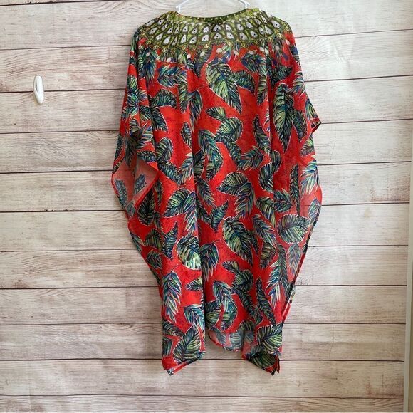 ROAMAN’S PEACOCK FEATHER PRINT KIMONO TOP - Picture 7 of 8